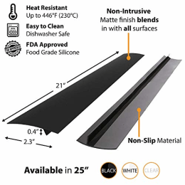 thumbnail image 2 of 2-Pack Clear Stove Gap Cover - Food Grade Silicone, Heat Resistant Counter Gap Filler 2 of 6