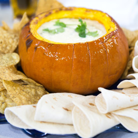 Queso Fundido (Melted Cheese) in a Pumpkin