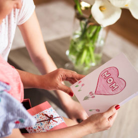 Looking at Mother's day card