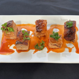 Joshua Weissman's Kentucky Bourbon Hot Honey Pork Belly
