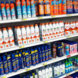 Store selection of sunscreen products