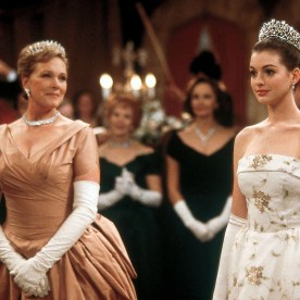 THE PRINCESS DIARIES. Year: 2001.  Stars: JULIE ANDREWS; ANNE HATHAWAY.