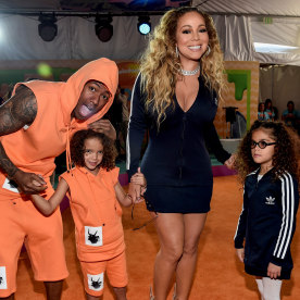 Image:  Nick Cannon, Moroccan Scott Cannon, singer Mariah Carey and Monroe Cannon at Nickelodeon's 2017 Kids' Choice Awards on March 11, 2017 in Los Angeles, Calif.