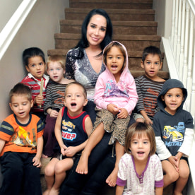 Nadya Suleman with some of her children