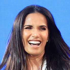 Padma Lakshmi on stage during the 2021 Billboard Music Awards.