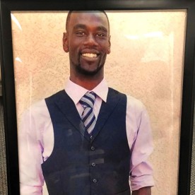 A portrait of Tyre Nichols is displayed at a memorial service for him on Tuesday, Jan. 17, 2023 in Memphis, Tenn. Nichols was killed during a traffic stop with Memphis Police on Jan. 7. 