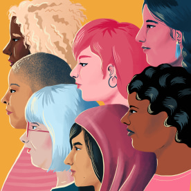 diverse group of women illustrated 