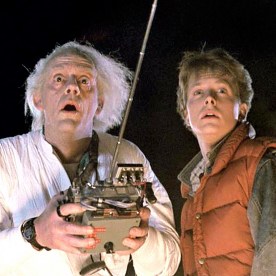 Christopher Lloyd and Michael J. Fox in 1985 film "Back To The Future."