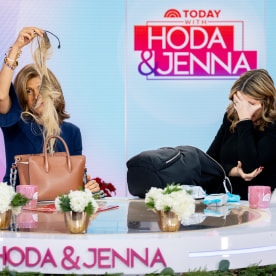 Hoda and Jenna going through their bags