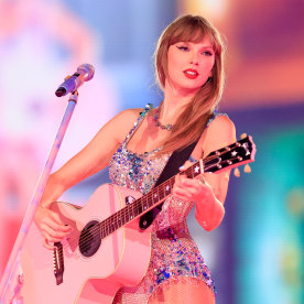 Taylor Swift performs onstage during "The Eras Tour" at Allianz Parque on Nov. 24, 2023 in Sao Paulo, Brazil.