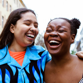 Laughing Lesbian Couple