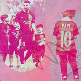 Images of Messi with his kids 