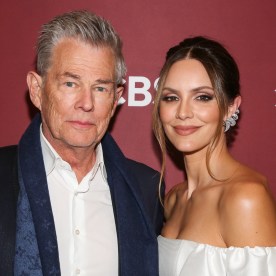 David Foster and Katharine McPhee at The Grove's annual Christmas Tree Lighting Ceremony on Nov. 20, 2022 in Los Angeles.