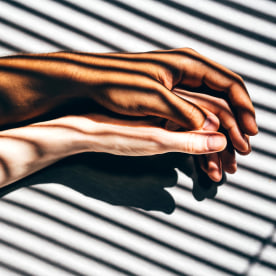 Couple holding hands 