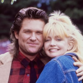 While shooting the movie "Overboard", actors Goldie Hawn and Kurt Russell pose for a portrait in October 1987 in Fort Bragg, California.
