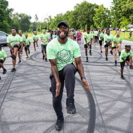 Complex Collaboration Step Team performs a dance during the Juneteenth Unity Parade