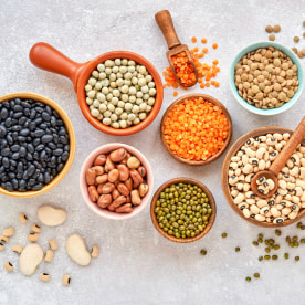 Legumes, lentils and beans 