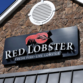 Red Lobster restaurant sign.