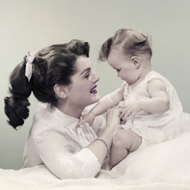 Mother with baby, smiling