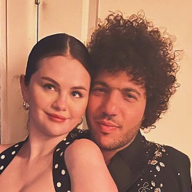 Selena Gomez poses for a picture with her boyfriend, Benny Blanco, on Instagram.