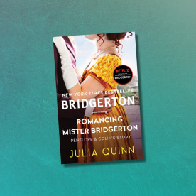 Penelope and Colin in Season Three of "Bridgerton" / "Romancing Mister Bridgerton" book cover.