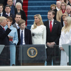 President Donald Trump takes the oath of office from Supreme Court Chief Justice John Roberts on the West Front of the U.S. Capitol