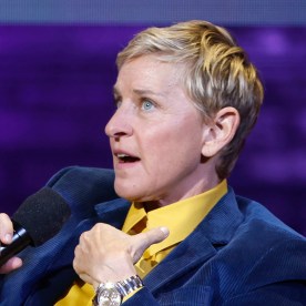 Ellen DeGeneres speaks onstage during the Michelle Obama: The Light We Carry Tour at Warner Theatre on November 15, 2022 in Washington, DC. 