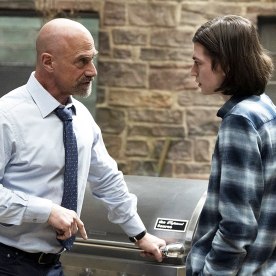 Christopher Meloni as Det. Elliot Stabler and Nicky Torchia as Eli Stabler in "Law & Order: Organized Crime."