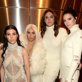 Kourtney Kardashian, Kim Kardashian West, Caitlyn Jenner and Kendall Jenner attend Kanye West Yeezy Season 3 at Madison Square Garden 