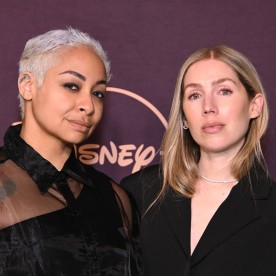 Raven Symone and Miranda Maday at the Walt Disney Company Emmy Awards party at Otium on Jan. 15, 2024 in Los Angeles.