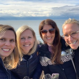 Brooke Lea Foster with friends at lake.