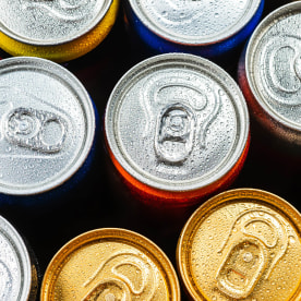 Group of aluminium cans