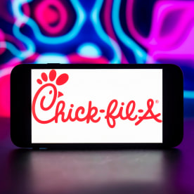 Chick-fil-A logo displayed on a mobile phone screen.