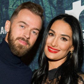 Artem Chigvintsev (L) and Nikki Bella