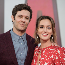 Adam Brody and Leighton Meester arrive at Warner Bros. Pictures and New Line Cinema's world premiere of "SHAZAM!" at TCL Chinese Theatre on March 28, 2019 in Hollywood, California. 