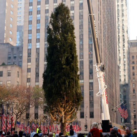 Earl Albert and his late wife, Leslie split image with The Rockefeller Center Christmas 