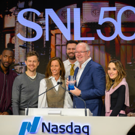 NBCUniversal Rings Nasdaq Opening Bell In Celebration Of SNL's 50th Anniversary