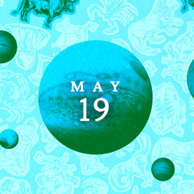 Planets over a zodiac illustration
