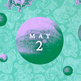 Zodiac collage with planets on top