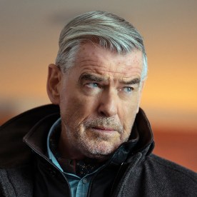 Pierce Brosnan as Conrad Harrigan in "MobLand."