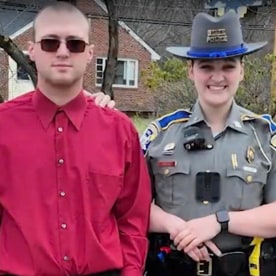 Video of Connecticut state trooper helping man with autism goes viral.