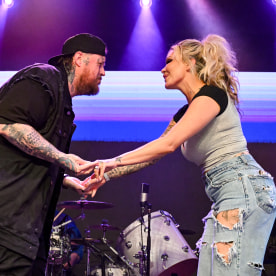 Jelly Roll and Bunnie Xo at the Jelly Roll & Friends concert in Texas on May 06, 2025.