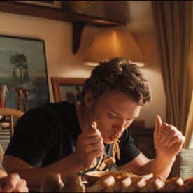 Shane Hollander (Hudson Williams) and Ilya Rozanov (Connor Storrie) in Episode 6 of HBO Max’s “Heated Rivalry.”