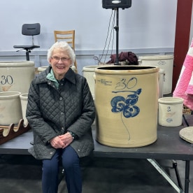 Lois Jurgens with her former crock.