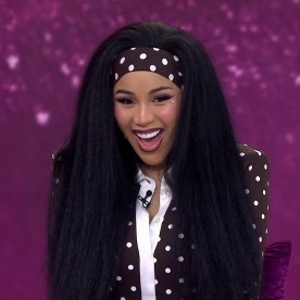Cardi B on set with Jenna Bush Hager and Sheinelle Jones