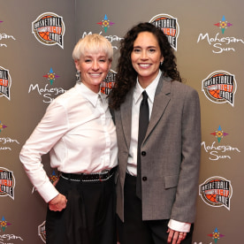 Megan Rapinoe and Sue Bird during the Class of 2025 Tip-Off Celebration and Awards Gala on Sept. 5, 2025 in Uncasville, Connecticut.