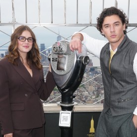 Ella Bright, Belmont Cameli, Stephen Kalyn, Mika Abdalla, Josh Heuston, Antonio Cipriano, Jalen Thomas Brooks and Louisa Levy of Prime Video’s Off Campus Visit the Empire State Building