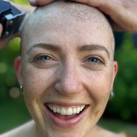 Dempsey Gibbons getting her head shaved