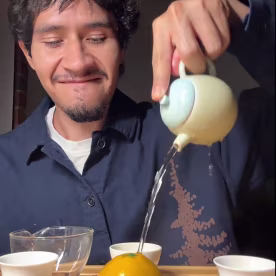 Omar Hernandez-Tena enjoys his tea.