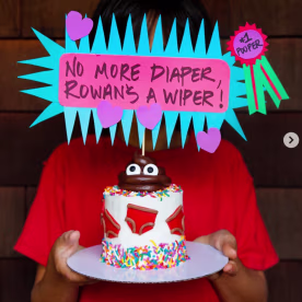 Two potty training cakes.
